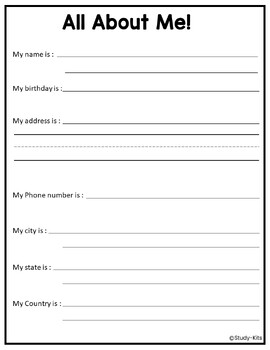 All About Me Printable Worksheets for Preschool - 5th Grade Handwriting ...