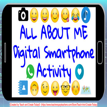 Preview of All About Me  Project Based Learning Smartphone Template   Back To School