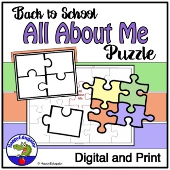 Preview of Back to School All About Me Puzzle with Easel Activity