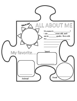 All About Me Collaborative Puzzle Pieces