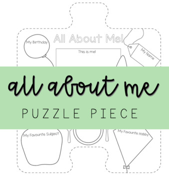All About Me Poster {Puzzle Pieces}  All about me poster, About me poster,  School activities