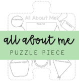 All About Me Puzzle Piece