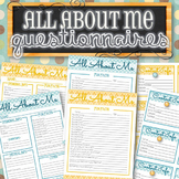 All About Me Questionnaire and Contact Info Cards