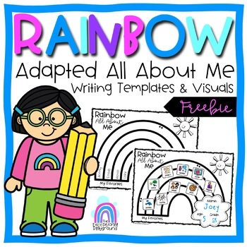 Preview of Adapted All About Me Rainbow | Writing Templates & Visuals - Freebie!