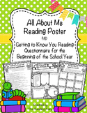 All About Me Reading Poster