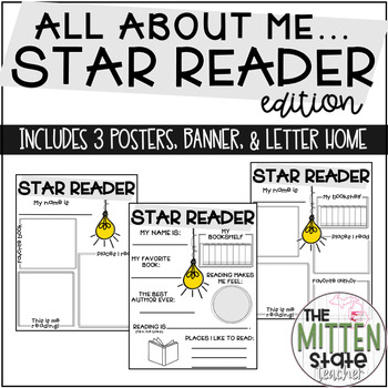 Preview of All About Me Reading Poster  Star Student Star Reader