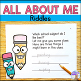 All About Me Riddles - Back to School Writing Activity