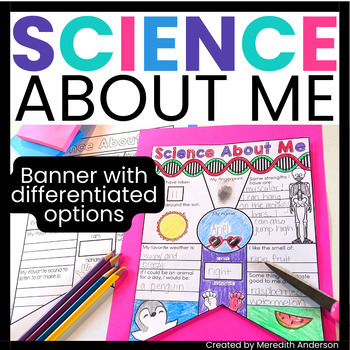 Preview of All About Me Science Activity Pennant for the ✏️ First Day of School ✏️