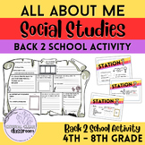 All About Me SOCIAL STUDIES First day of School Get to kno