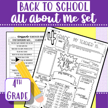 All About Me/Scavenger Hunt Set | 4th Grade | Back to School by Joy ...