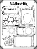 All About Me Sheet for Kindergarten