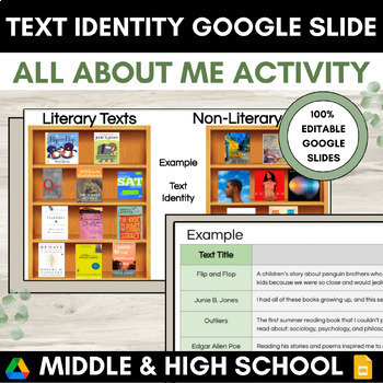 Preview of All About Me Slide High School | IB English | Back to School | Reading Profile