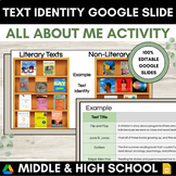 All About Me Slide High School | IB English | Back to Scho