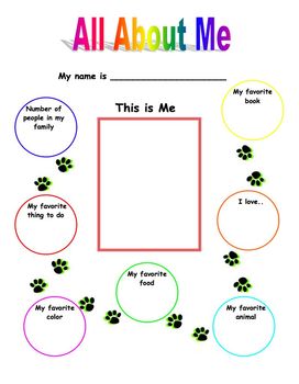 Preview of All About Me Smartboard Poster