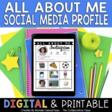 All About Me Social Media Activity | Back to School | Prin
