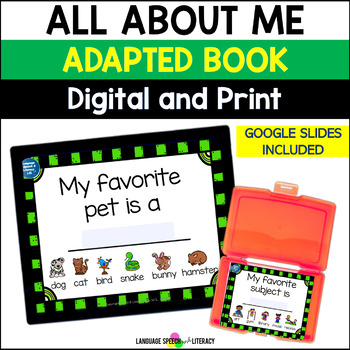 Preview of All About Me, Speech Therapy, Adapted Activity, Special Ed., ESL, Autism