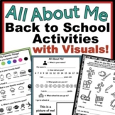 All About Me Speech Therapy Back to School