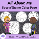 All About Me - Sports Theme - 5 different Sports Ball Options