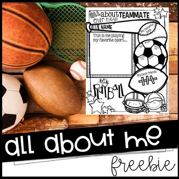 Preview of All About Me Sports themed poster for back to school!