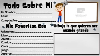 Preview of All About Me Student Banner IN SPANISH