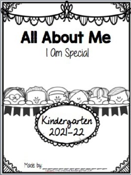 Preview of All About Me Student Book using ELA & Math Activities {EDITABLE}
