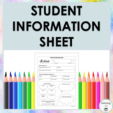 All About Me Student Information Sheet for Middle School - Printable & Editable