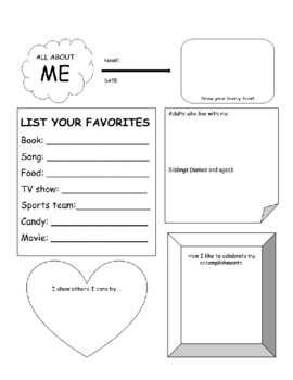 All About Me Student Survey by Courtney Chenault | TpT