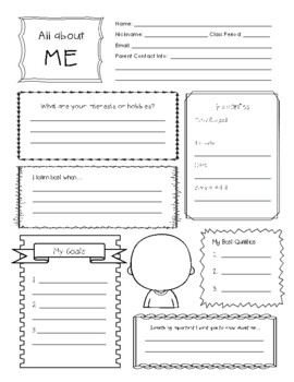 All About Me Student Worksheet by Desert Teaching and Learning | TPT