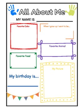 All About Me - Students by Mikayla Pennock | TPT