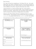 All About Me Technology Homework Project Parent Letter