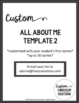 All About Me Template 2 by Custom Curriculum Solutions | TPT