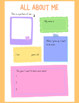 All About Me | Template by Resources by EmilyB | TPT