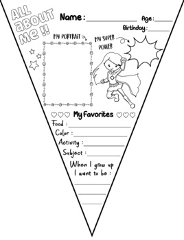 All About Me - Template, All About Me Kindergarten - 6th by Narwhal ...