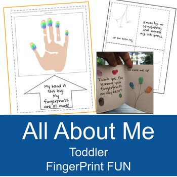 All About Me Toddler Fingerprint Fun by Rebekah Sayler | TpT