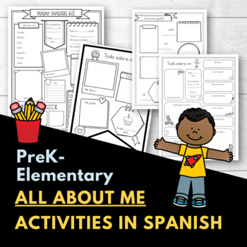 Preview of All About Me - Todo sobre mí Spanish Activities for PreK - Elementary