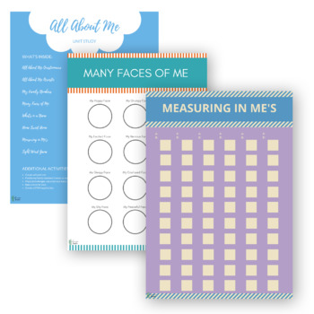 Preview of All About Me Unit Study | Preschool, Kindergarten, 1st | Back to School