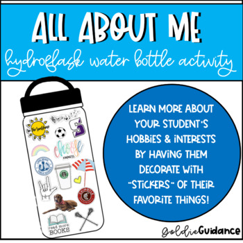 Preview of All About Me Hydroflask Water Bottle Activity!