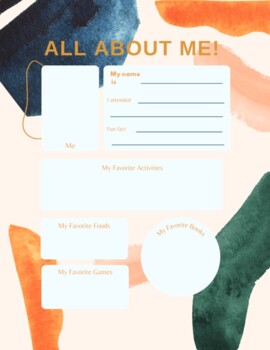 Preview of All About Me-Welcome Letter