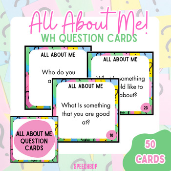 Preview of All About Me! - Wh Question Cards