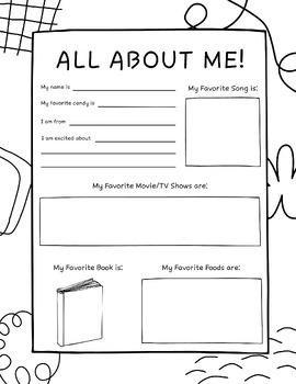 Preview of All About Me! Worksheet