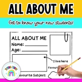 All About Me Worksheet - Get to Know Me Activity
