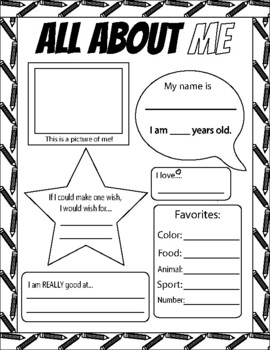 All About Me Worksheet by Hanna Khan | TPT