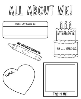 Preview of All About Me Worksheet