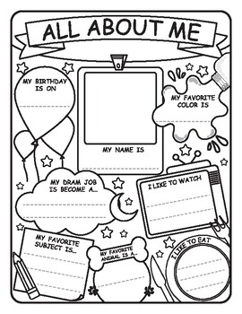 All About Me Worksheet by B-BOY WORKSHEET | TPT