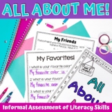 All About Me Worksheet Activities | Back to School Beginni