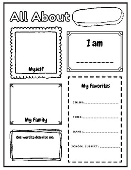 All About Me Worksheet Activity by Sela Rowe | TPT