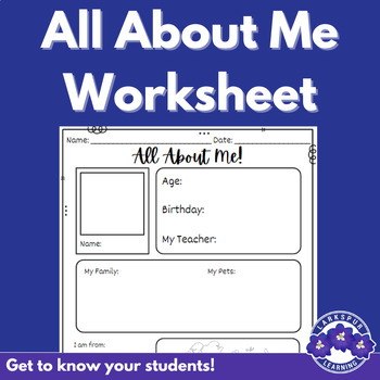 All About Me Worksheet | BOY Student Activity by Larkspur Learning