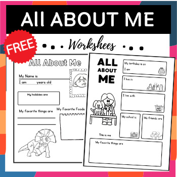 All About Me Worksheet Back to School. by I and You Store | TPT