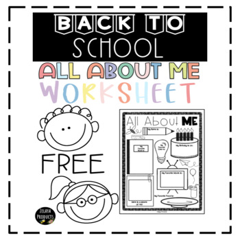 Preview of All About Me Worksheet | Back to School | Beginning of the Year Activity | Print