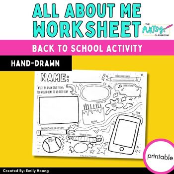 Preview of All About Me Worksheet Beginning of the Year Getting to Know You Activity
